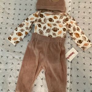 Chick Pea Brown and Cream Football Matching Set